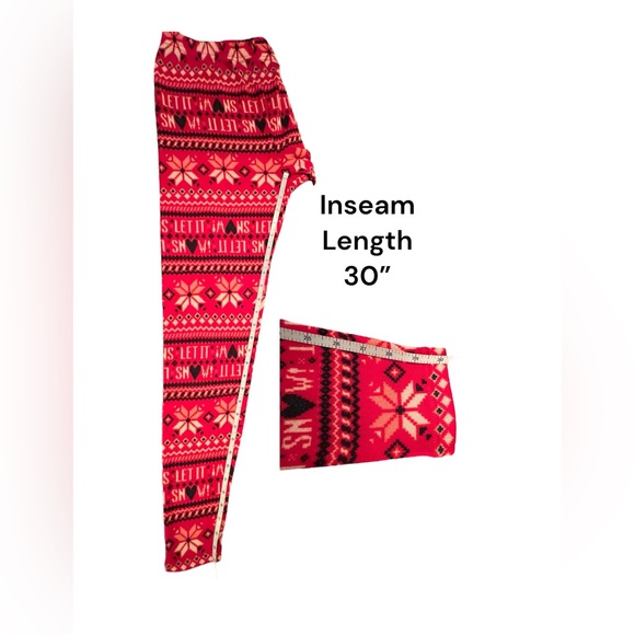 Women’s, Snowflake, Let It Snow, Print, Knit Leggings, Sz. Lrg - Picture 6 of 8